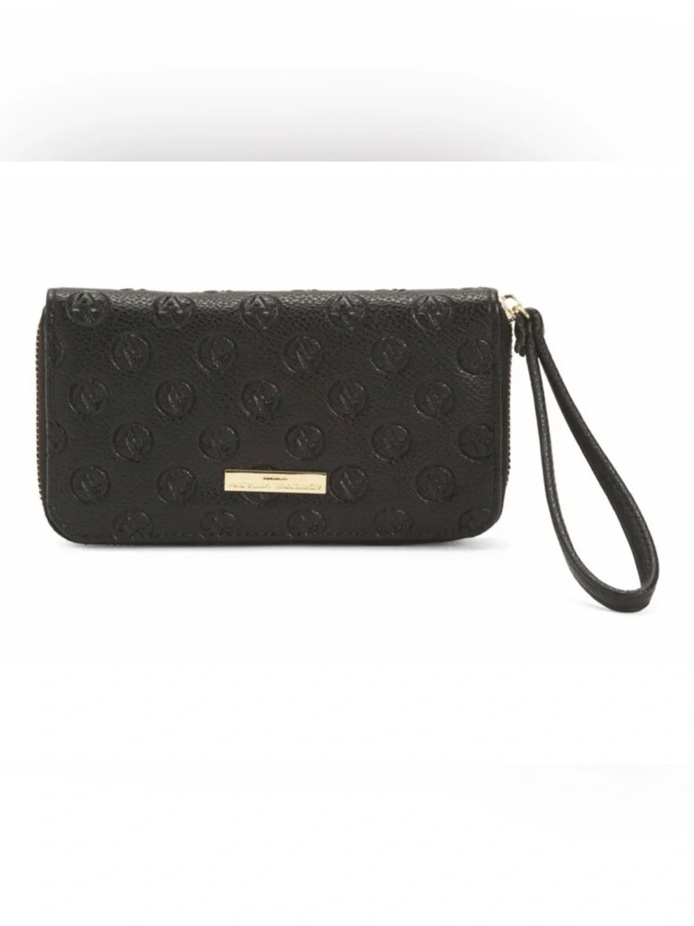 Adrienne Vittadini Logo Embossed Zip Around  Wallet